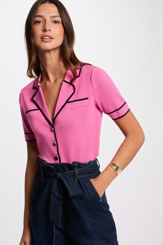 Short en jean taille haute - Bleu