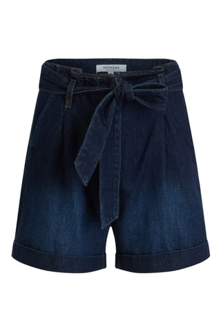 Short en jean taille haute - Bleu