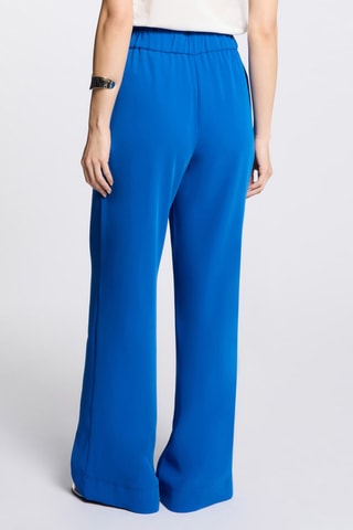 Pantalon large taille haute - Bleu