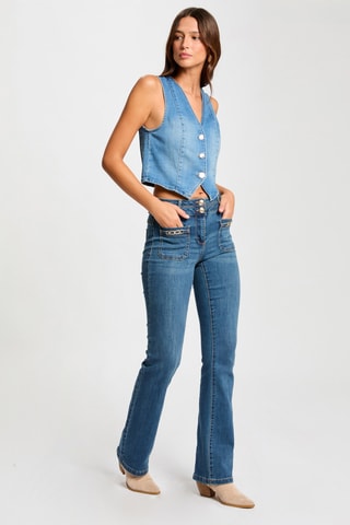 Gilet sans manches en jean - Bleu