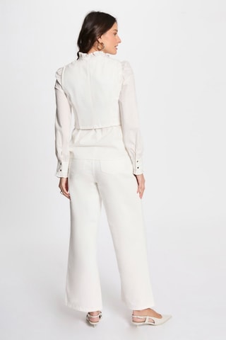 Veste sans manches en jean - Blanc