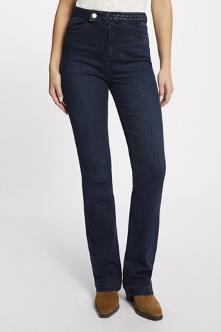 Jean droit taille haute - Bleu