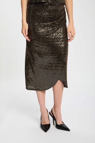 Jupe portefeuille taille haute - Doré