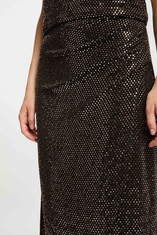 Jupe portefeuille taille haute - Doré