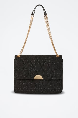 Sac porté épaule en tweed - Noir