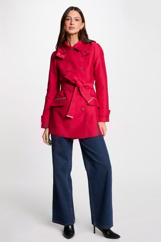 Trench à capuche - Rouge