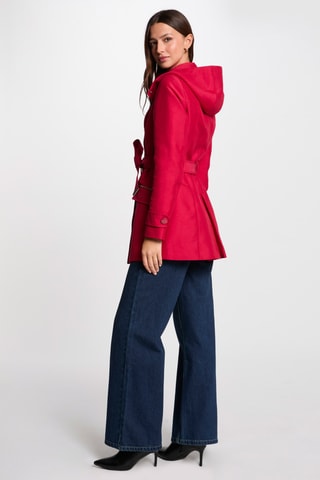 Trench à capuche - Rouge