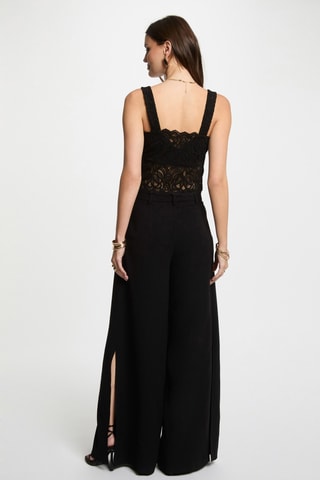 Top en dentelle - Noir