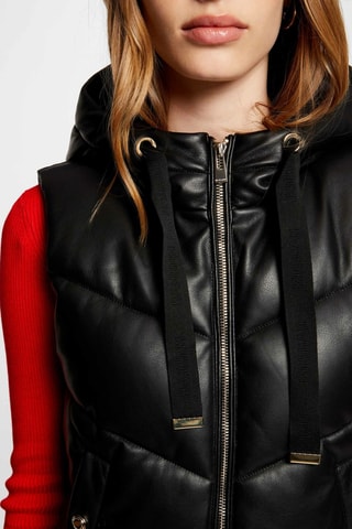 Doudoune sans manches à capuche - Noir