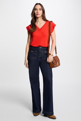 T-shirt en lin - Orange