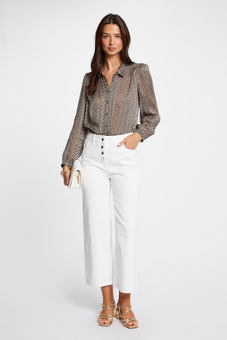 Jean droit taille haute - Blanc