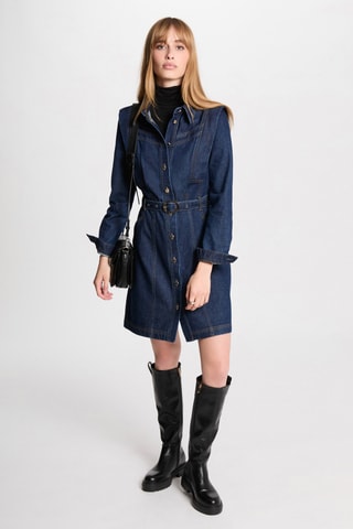 Robe chemise en jean - Bleu