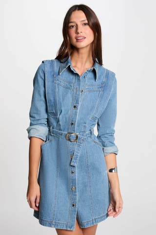 Robe chemise en jean - Bleu