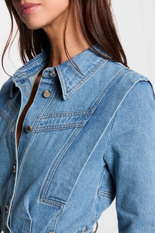 Robe chemise en jean - Bleu