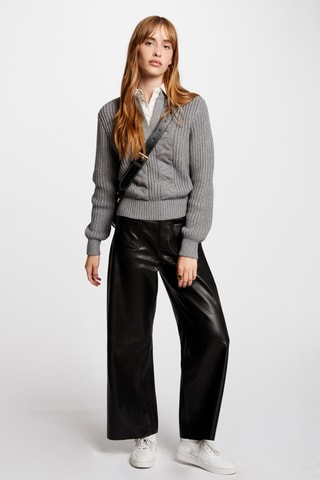 Pull trompe-l’œil  - Gris