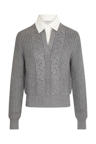 Pull trompe-l’œil  - Gris