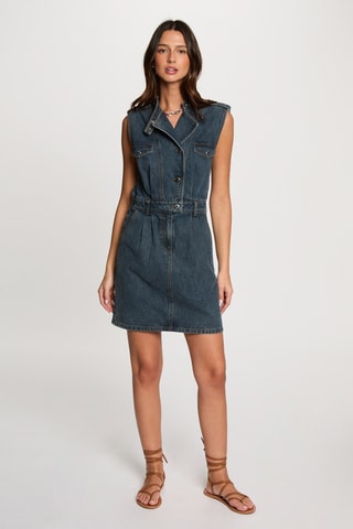 Robe droite en jean - Multicolore