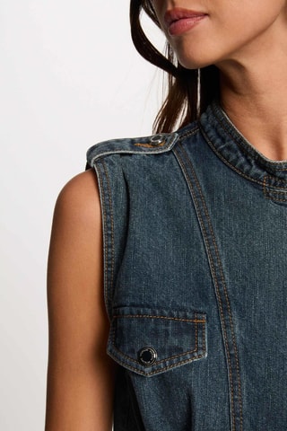 Robe droite en jean - Multicolore