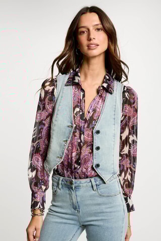 Gilet sans manches en jean - Bleu