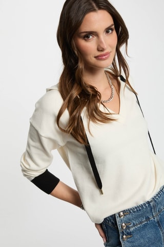 Pull à capuche - Blanc