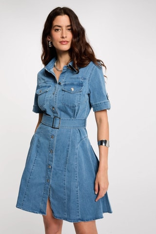 Robe chemise en jean - Bleu