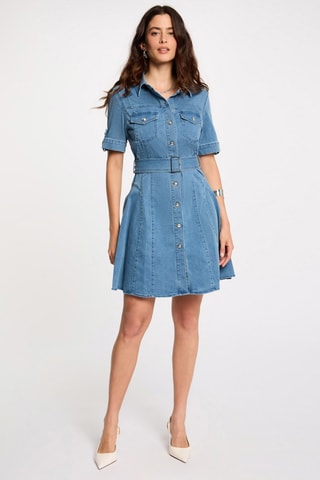 Robe chemise en jean - Bleu