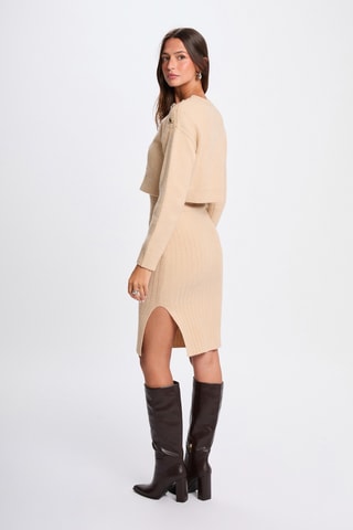 Robe trompe-l’œil  - Beige