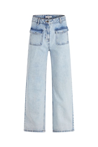 Jean large taille haute - Bleu