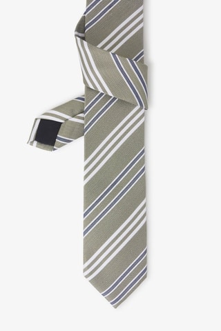 Cravate en soie - Kaki et blanc