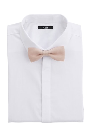 Nœud papillon en lin - Rose clair