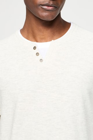 Pull trompe-l’œil - Ecru chiné