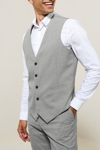 Gilet de costume sans manches - Gris clair chiné