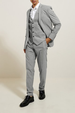 Gilet de costume sans manches - Gris clair chiné