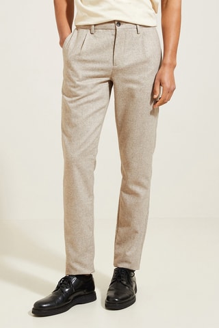 Chino slim en laine - Gris clair chiné