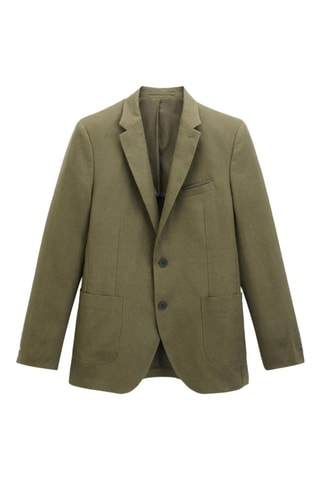 Veste regular en lin - Kaki