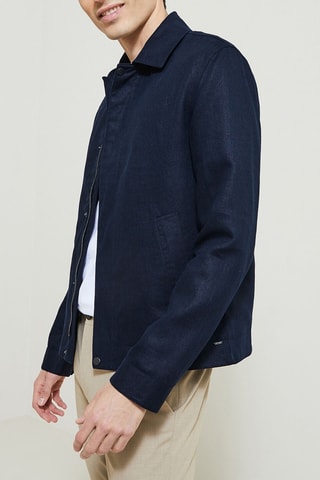 Blouson en lin - Bleu