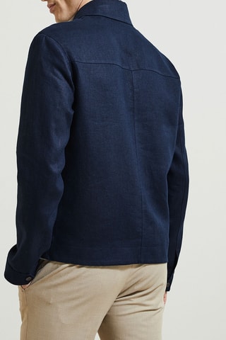 Blouson en lin - Bleu
