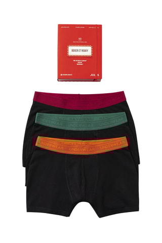 3 boxers en coton biologique - Noir