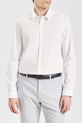 Chemise slim en coton biologique - Blanc