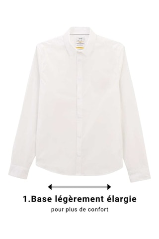 Chemise regular en coton biologique- Blanc