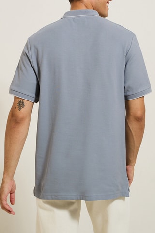 Polo regular en coton biologique - Gris foncé