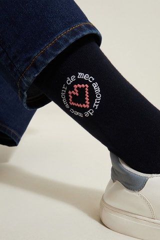 Chaussettes en coton biologique - Bleu marine