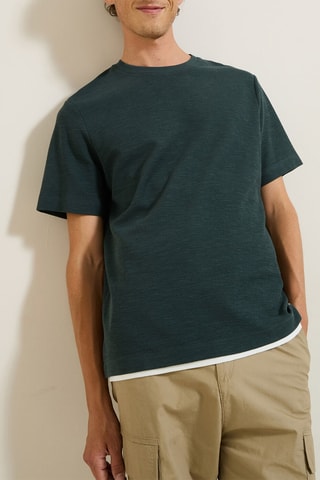 T-shirt relaxed - Kaki chiné