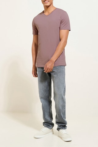 T-shirt slim en coton biologique - Vieux rose