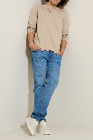 T-shirt slim en coton biologique - Beige