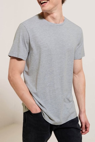 T-shirt slim en coton biologique - Gris chiné
