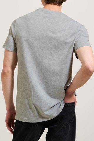 T-shirt slim en coton biologique - Gris chiné