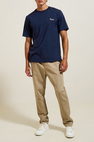 T-shirt regular en coton biologique - Bleu foncé