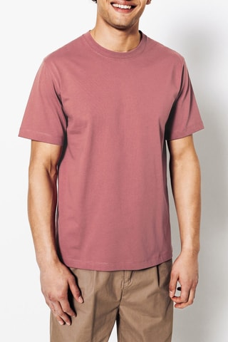 T-shirt regular en coton biologique - Vieux rose