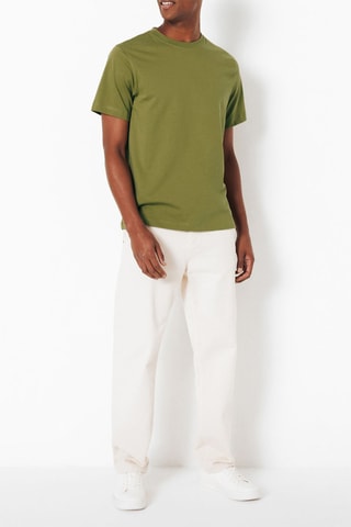 T-shirt regular en coton biologique - Vert olive